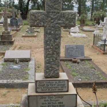 JUNGE Gupt Detlef 1877-1954 &amp; Martha DREYER 1882-1955