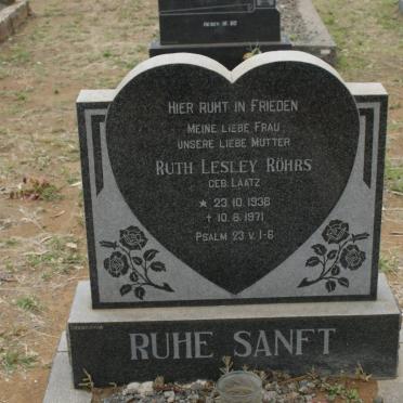 ROHRS Ruth Lesley nee LAATZ 1938-1971