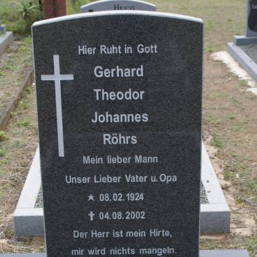 ROHRS Gerhard Theodor Johannes 1924-2002