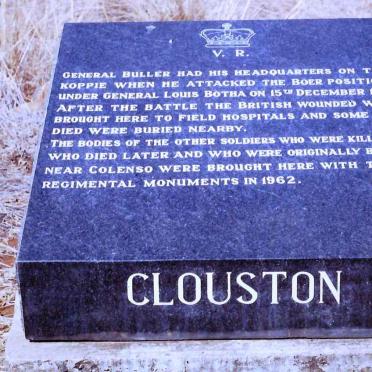Memorial for General BULLER and his regiment who were killed 1899