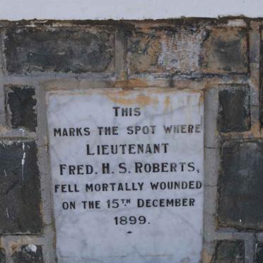 Marker of the spot where Lieut Fred H.S.Roberts fell 