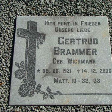BRAMMER Gertrud nee WICHMANN 1921-2006