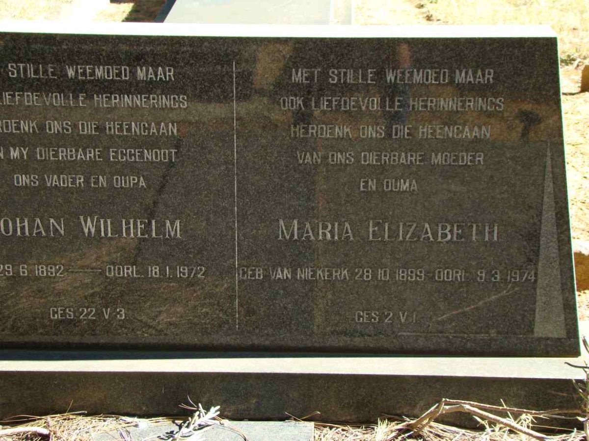 LAUBSCHER Johan Wilhelm 1892-1972 & Maria Elizabeth VAN NIEKERK 1899-1974