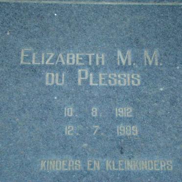 PLESSIS Elizabeth M.M., du 1912-1989