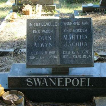 SWANEPOEL Louis Alwyn 1915-1984 &amp; Martha Jacoba 1920-1984