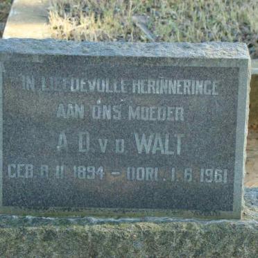 WALT A.D., van der 1894-1961