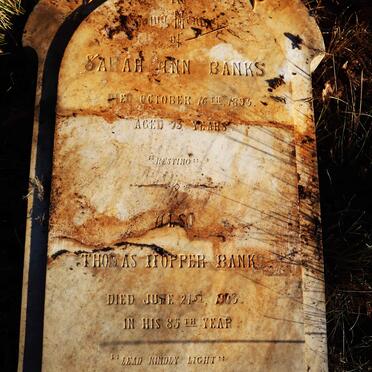 BANKS Thomas Hopper -1903 & Sarah Ann -1893