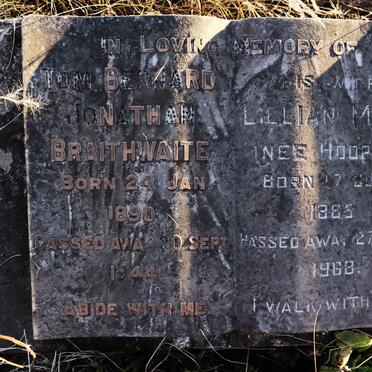 BRAITHWAITE Jonathan1890-1944 & Lillian Maud nee HOOPER 1885-1968