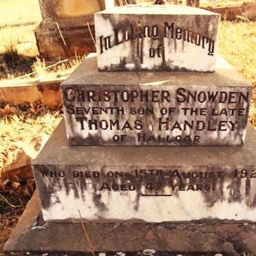 HANDLEY Christopher Snowden -1923