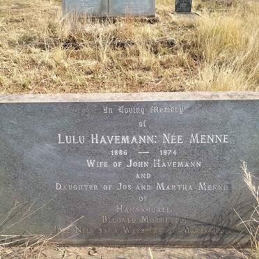 HAVEMANN Lulu nee MENNE 1886-1974