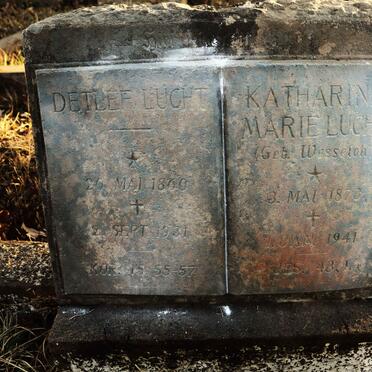 LUCHT Detlef 1860-1931 & Katharine Marie nee WESSELOH 1878-1941