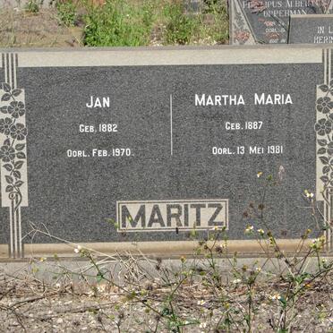 MARITZ Jan 1882-1970 &amp; Martha Maria 1887-1981