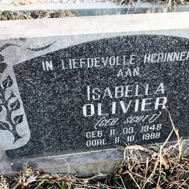 OLIVIER Isabella nee SCOTT 1948-1988