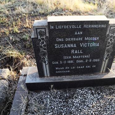 RALL Susanna Victoria nee MARTENS 1881-1966