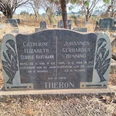 THERON Johannes Gerhardus Henning -1964 & Catherine Elizabeth HAVEMANN -1981