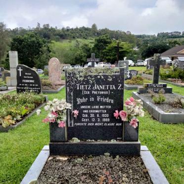 TIETZ Janetta Z. nee PRETORIUS 1930-1989