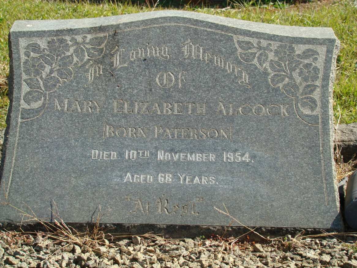 ALCOCK Mary Elizabeth nee PATERSON -1954