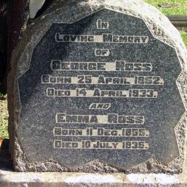 ROSS George 1852-1933 &amp; Emma 1855-1935