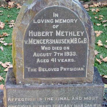 MENGERSHAUSER Hubert Methley, von  1892-1933