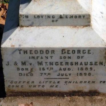 MENGERSHAUSEN Theodor George, v 1889-1890