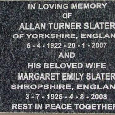 SLATER Allan Turner 1922-2007 &amp; Margaret Emily 1926-2008