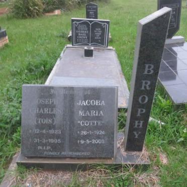 BROPHY Joseph Charles 1923-1995 &amp; Jacoba Maria 1924-2003