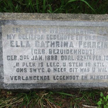 FERREIRA Ella Cathrina nee BEZUIDENHOUT 1888-1944