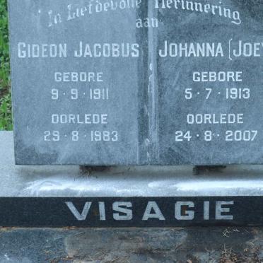 VISAGIE Gideon Jacobus 1911-1983 &amp; Johanna 1913-2007