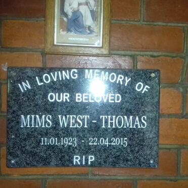 THOMAS Mims, WEST 1923-2015