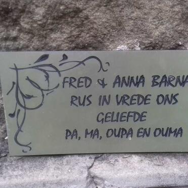 BARNARD Fred &amp; Anna