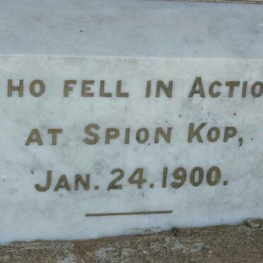3. To those who died at Spioenkop 24 January 1900