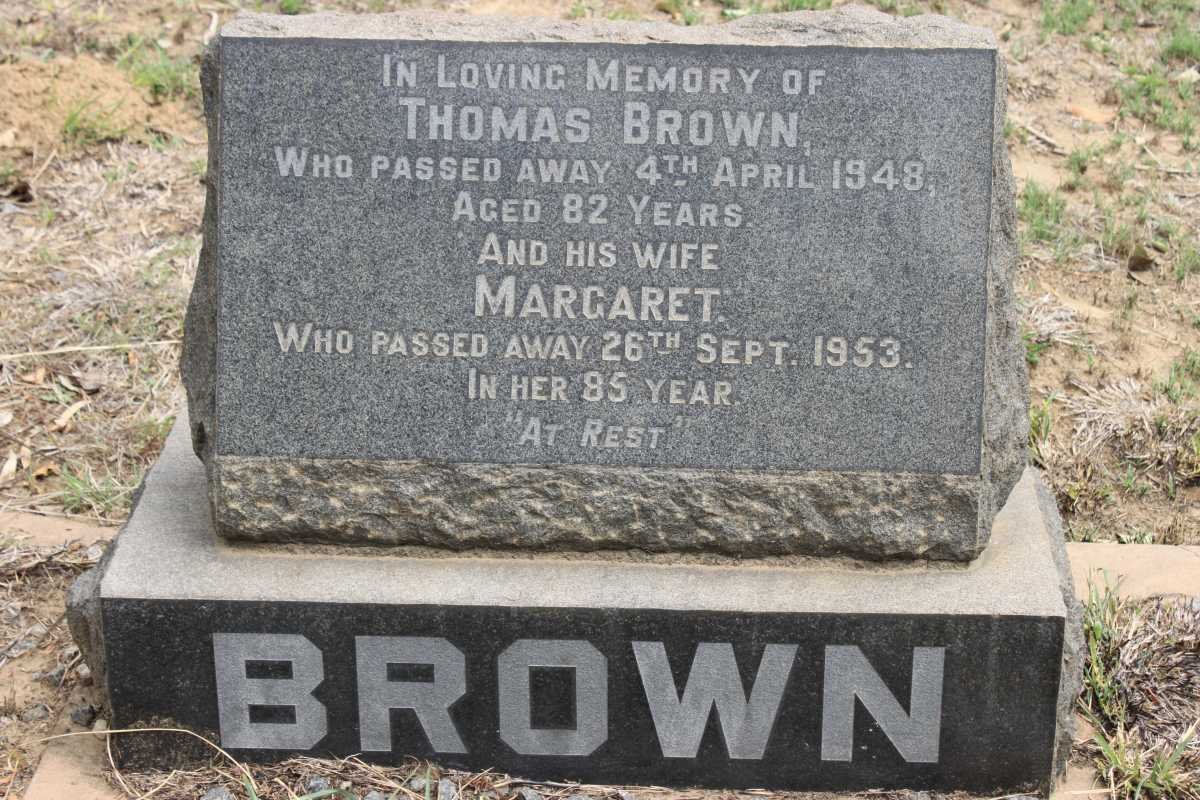 BROWN Thomas -1948 &amp; Margaret -1953