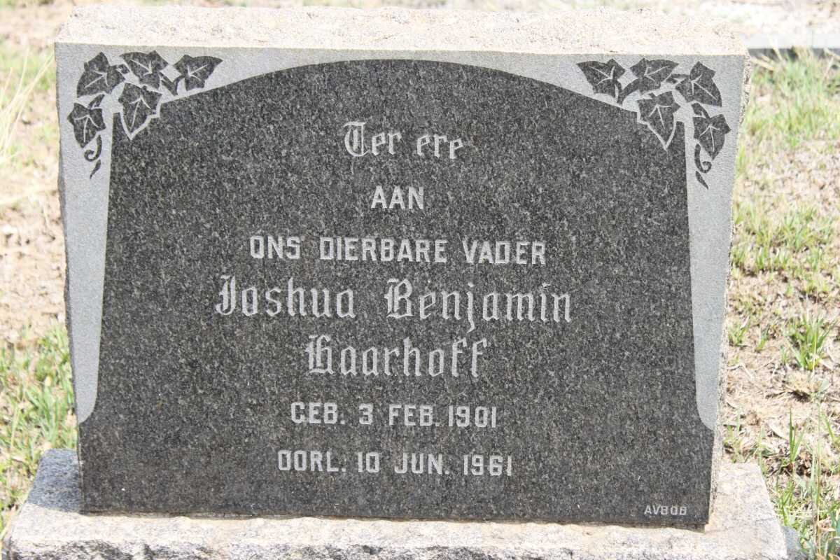 HAARHOFF Joshua Benjamin 1901-1961