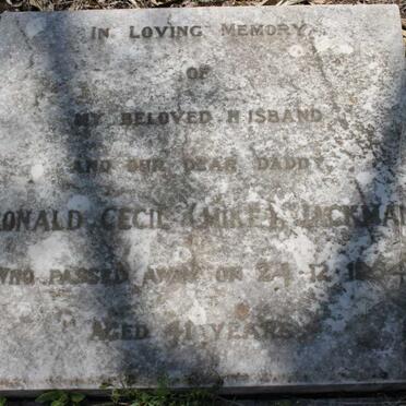 JACKMAN Ronald Cecil -1954