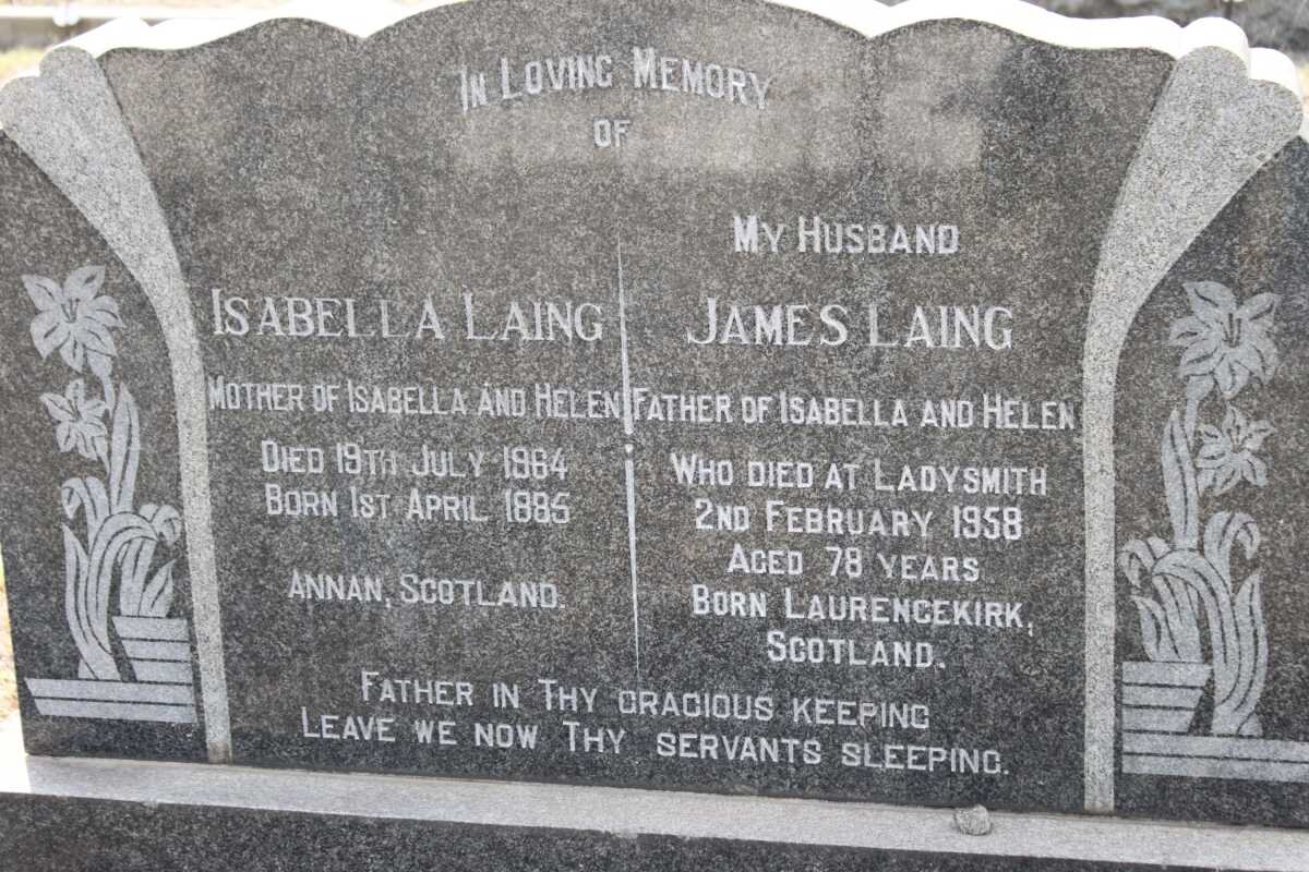 LAING James -1958 &amp; Isabella 1885-1964