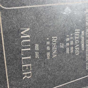 MULLER Helgard 1926-1992 &amp; Rosina 1934-