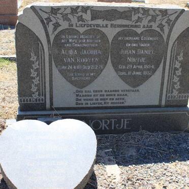 NORTJE Johan Daniel 1894-1952 &amp; Alida Jacoba van Rooyen 1903-1976 :: NICHOLLS J.H. -1962