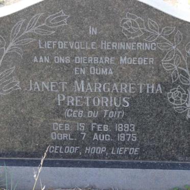 PRETORIUS Janet Margaretha nee DU TOIT 1893-1975