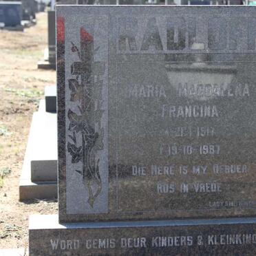 RADLOFF Maria Magdalena Francina 1917-1987