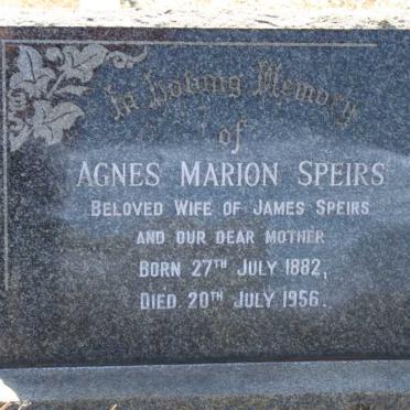 SPEIRS Agnes Marion 1882-1956