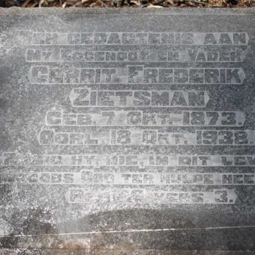 ZIETSMAN Gerrit Frederik 1873-1938