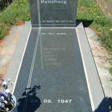 RENSBURG Nicolaas Tjaart, Jansen van 1947-2005