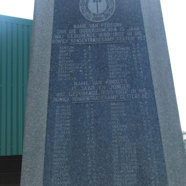 Howick Concentration camp victims