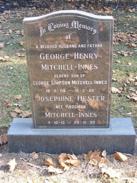 MITCHELL-INNES George Henry 1909-1988 &amp; Josephine Hester KROGMAN 1913-1999