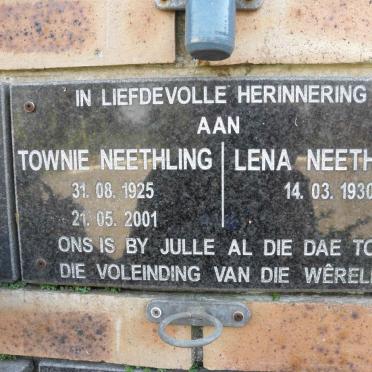 NEETHLING Townie 1925-2001 &amp; Lena 1930-