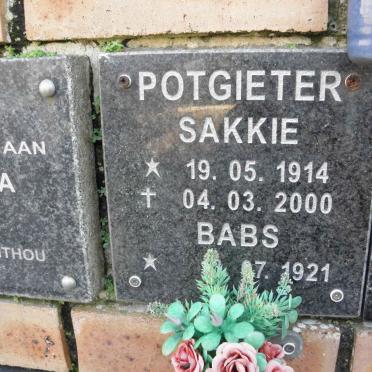 POTGIETER Sakkie 1914-2000 &amp; Babs 1921-