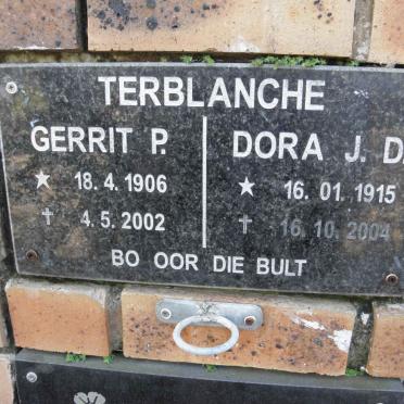 TERBLANCHE Gerrit P. 1906-2002 &amp; Dora J.D. 1915-2004