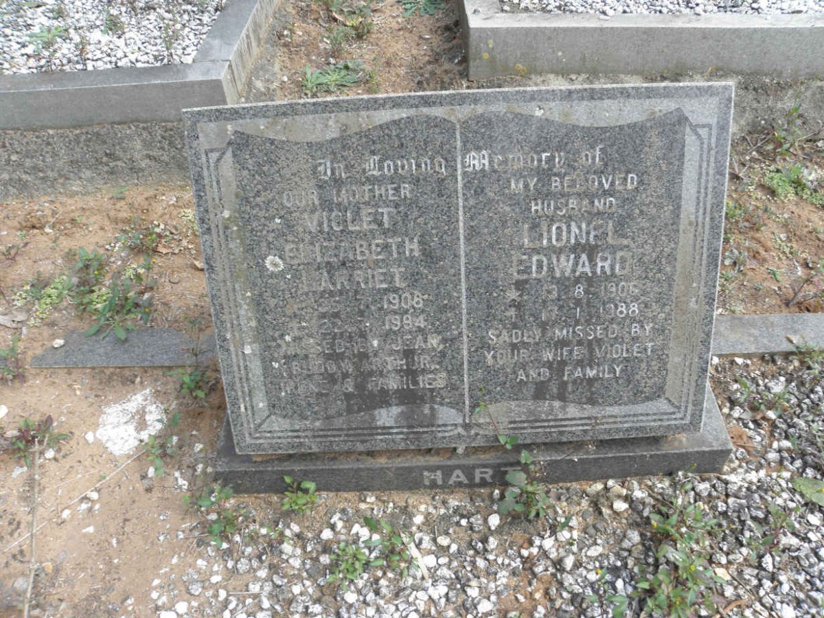 HART Lionel Edward 1906-1988 & Violet Elizabeth Harriet 1906-1994 :: HART Pieter Andre 1961-1997