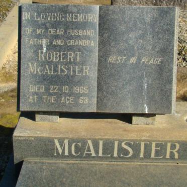 McALISTER Robert -1965