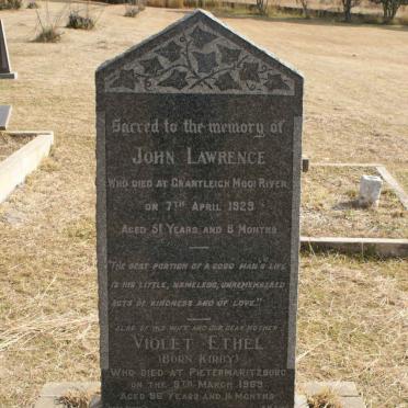 LAWRENCE John -1929 &amp; Violet Ethel nee KIRBY -1969